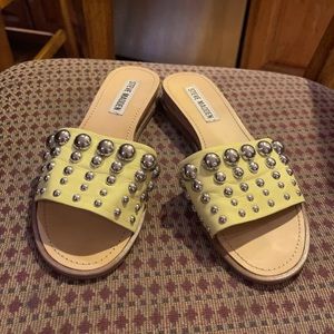 Yellow studded Steve Madden sandals